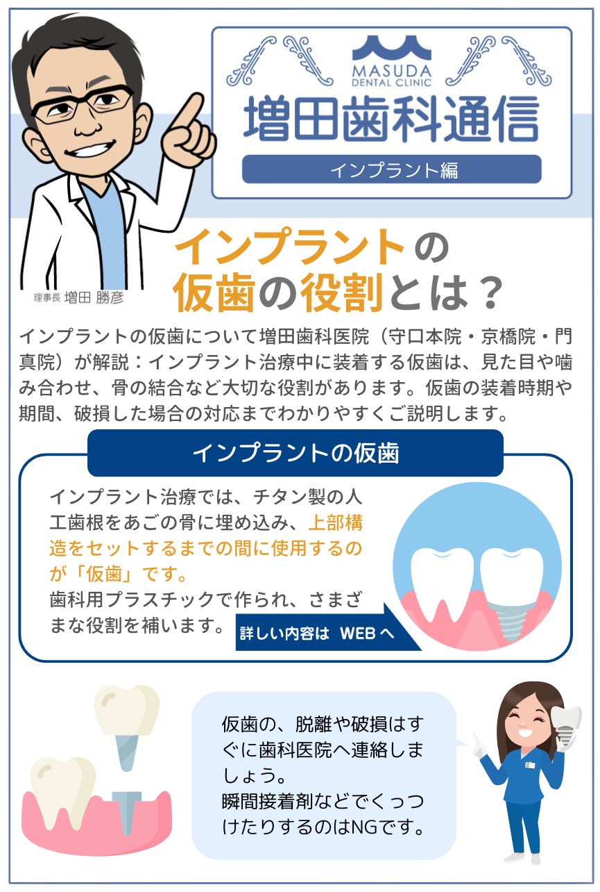 インプラントの仮歯の役割とは？注意すべきポイント